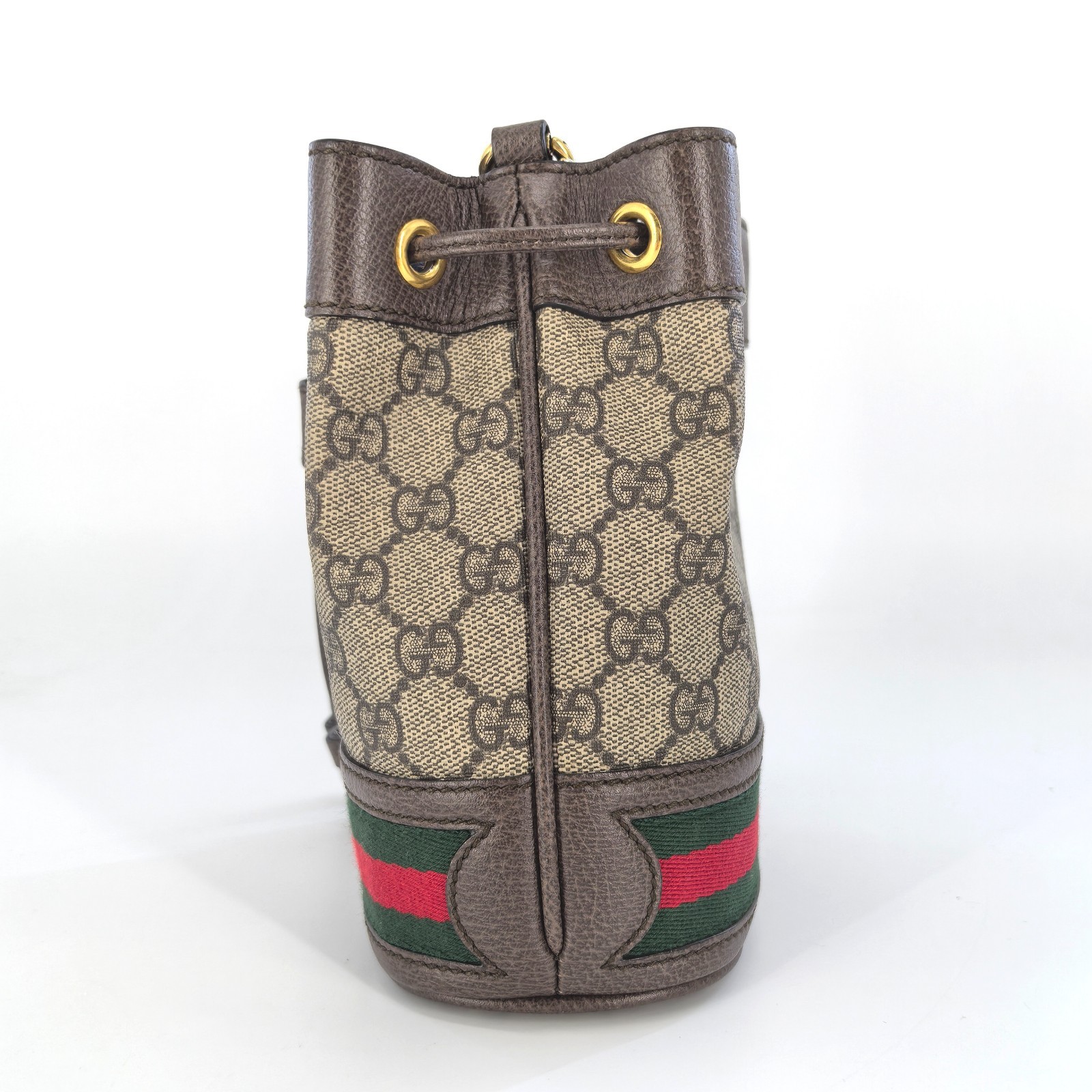 GG Supreme Monogram Web Mini Ophidia Bucket Bag Brown BF00244