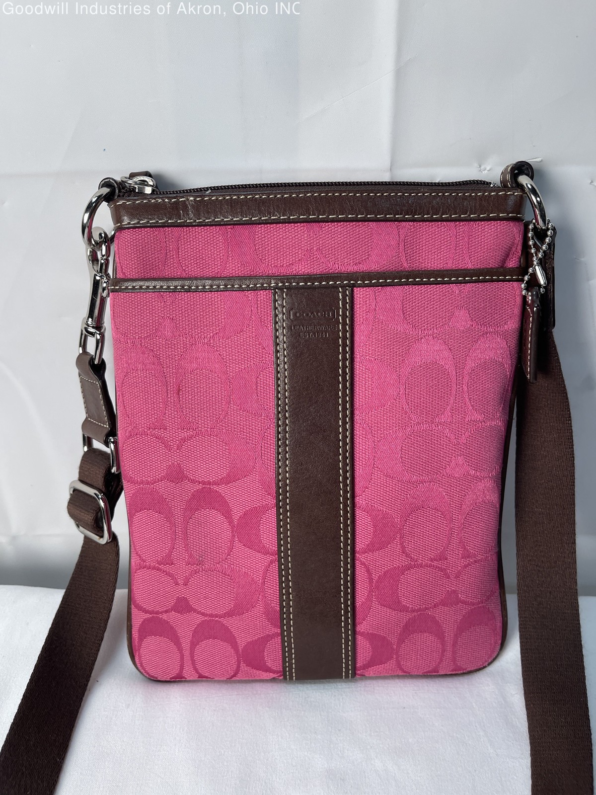 Gently Loved Certified Authentic Pink/Brown Coach Cross Body Handbag