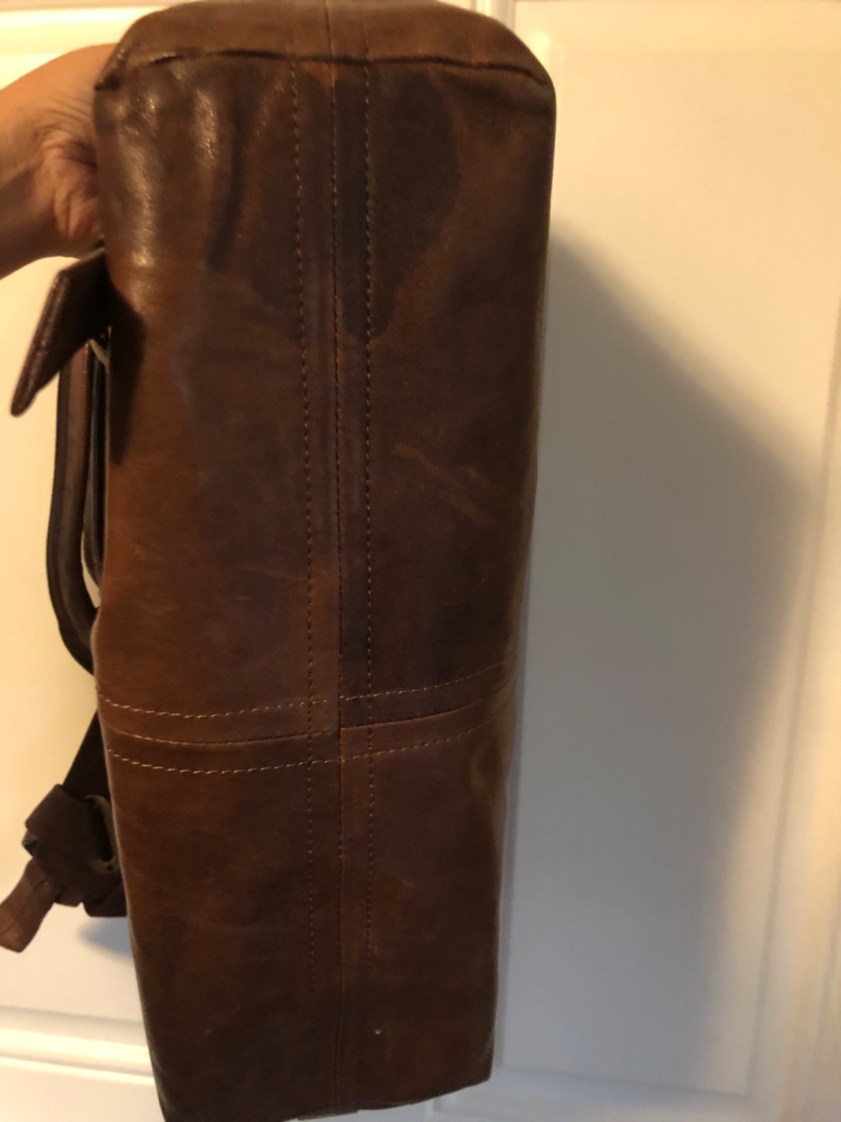Kooba brown leather large shoulder bag buckle boho slouchy luxury Y2K