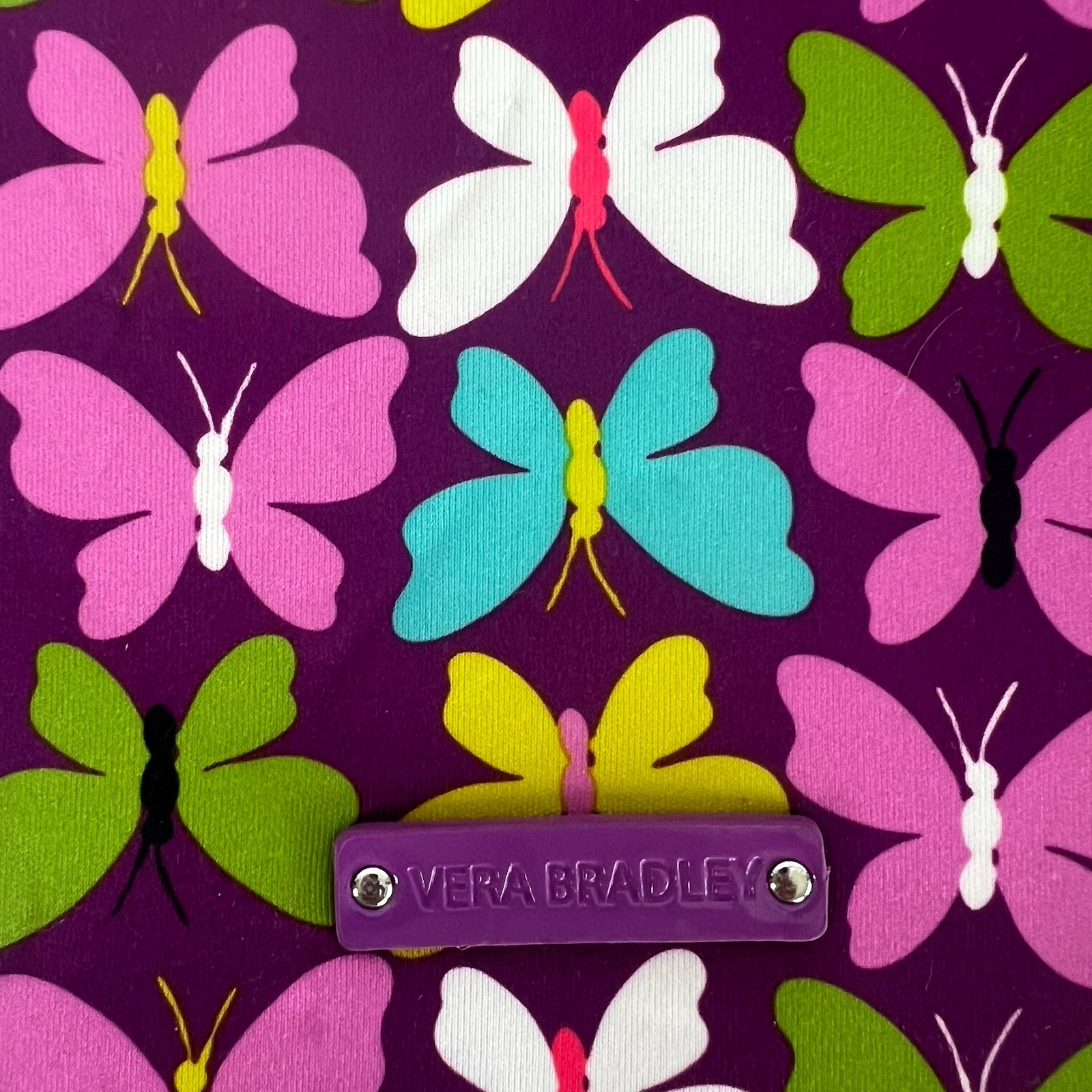 Vera Bradley Flutterby Butterflies Medium Tablet Sleeve Neoprene Padded Zip