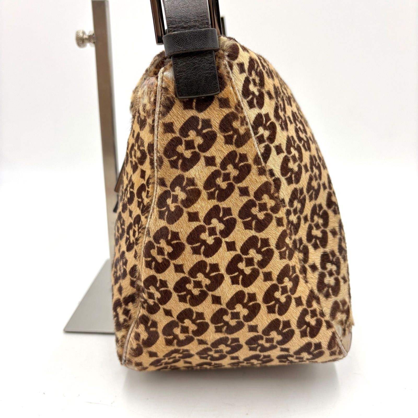 Auth FENDI Mamma Bucket Pony Hair Shoulder Bag 8BR400 2Y9657