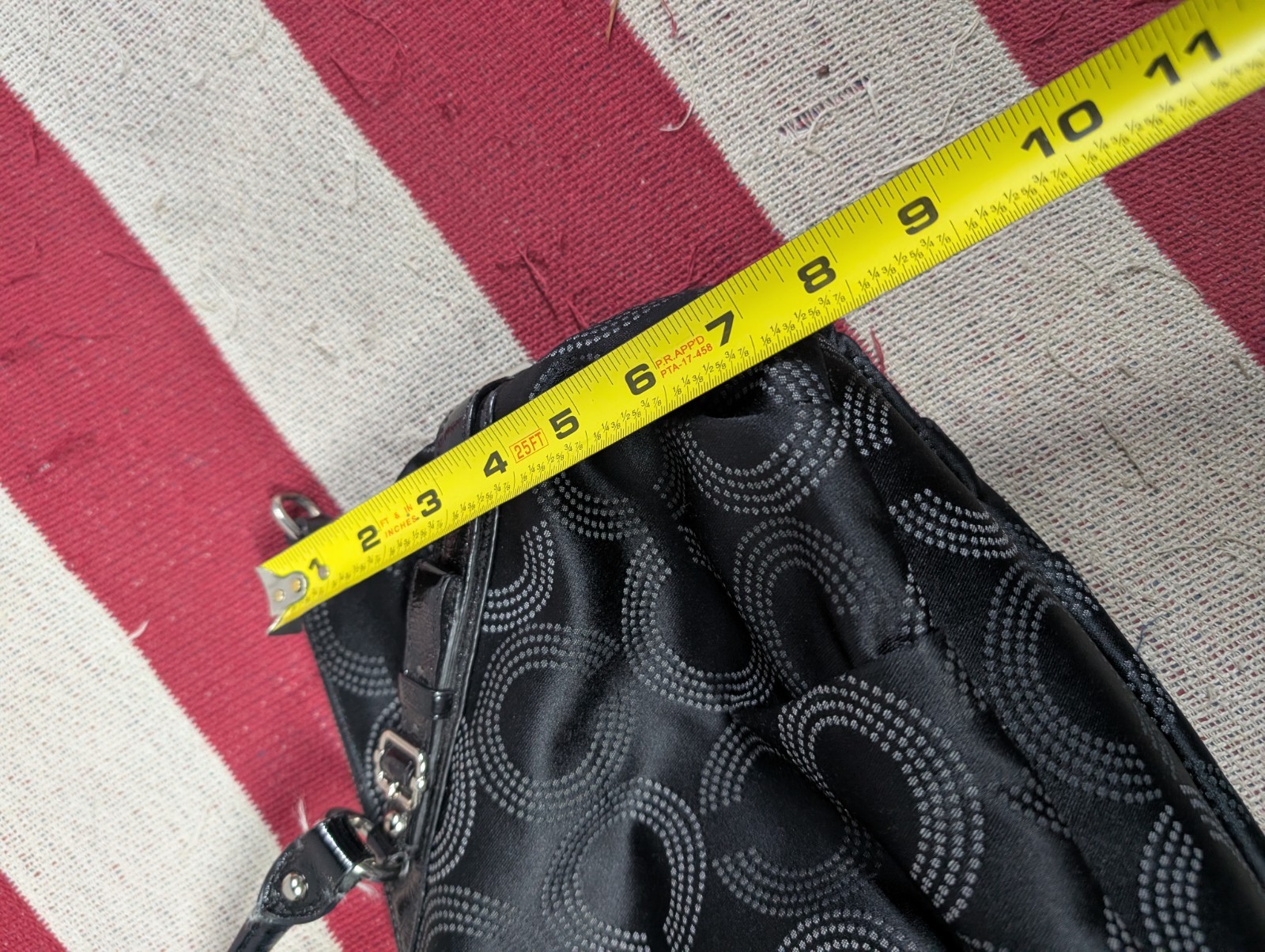 Coach Madison Dotted Op Art Sophia Satchel Shoulder Bag Purse Large. Black.