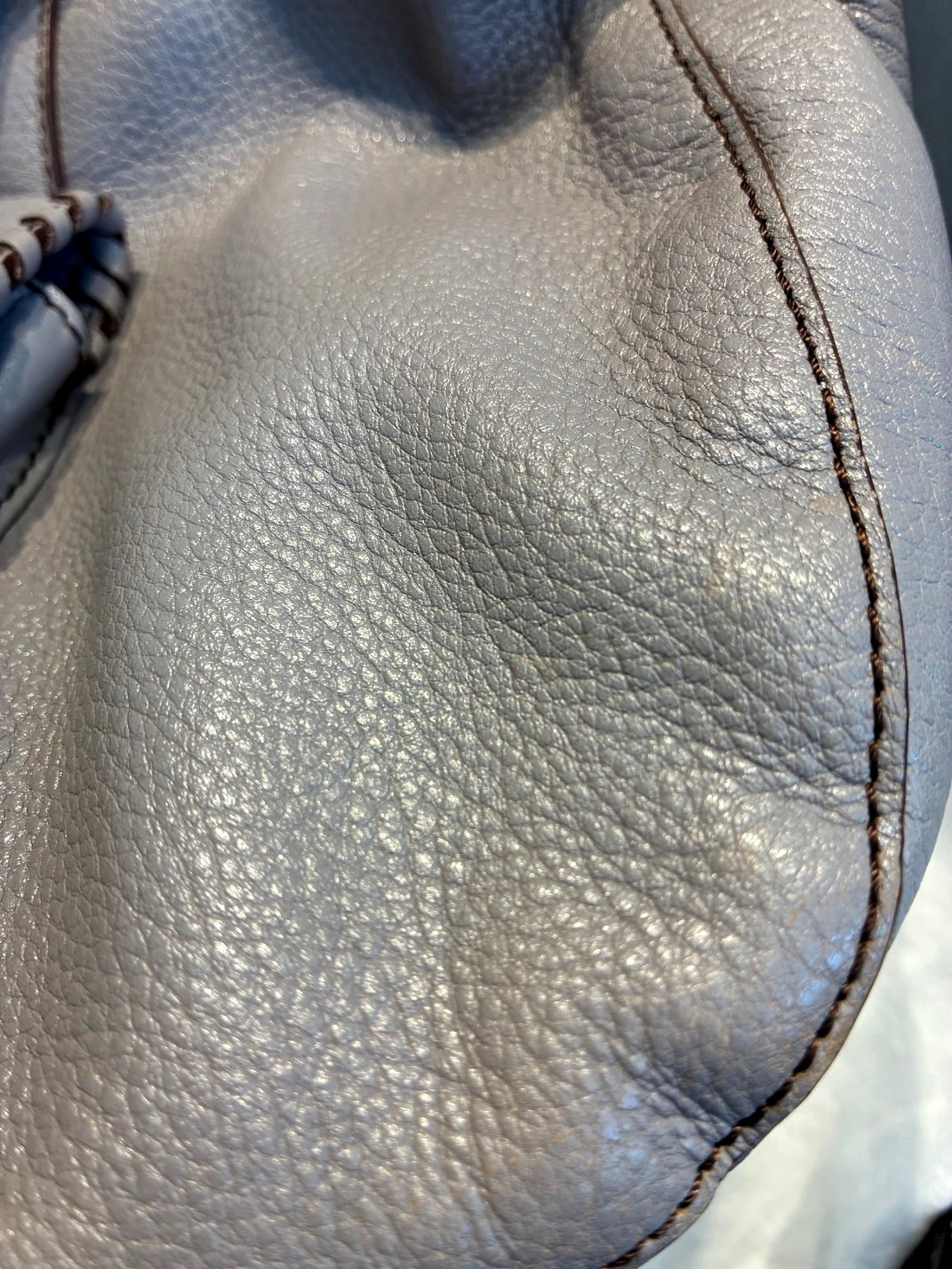 Max-New York Dove Gray Leather Satchel, Shoulder Bag, Carry All, Purse, Tote 489