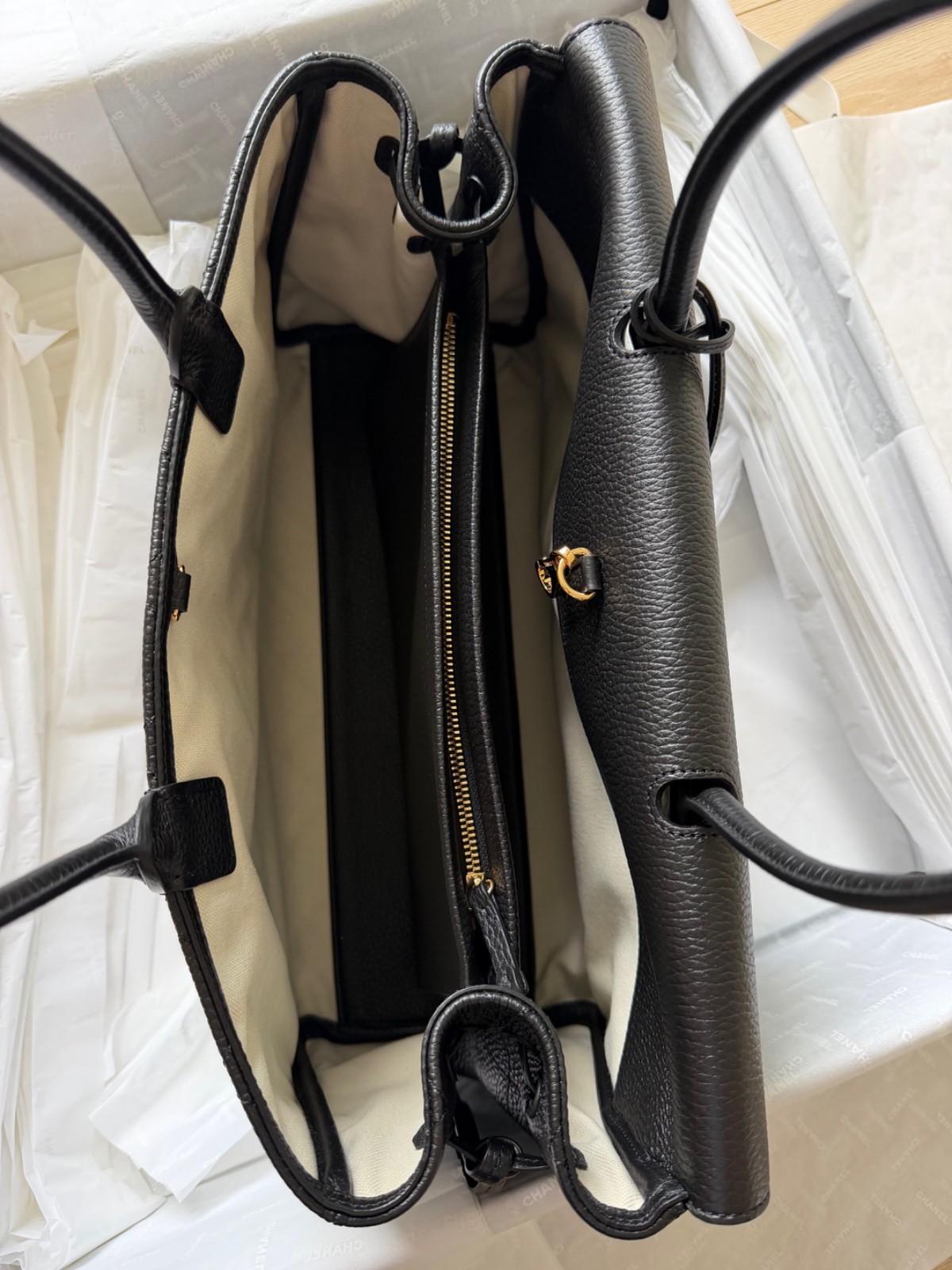 Chanel 26A Large Urban Essential East West Black Caviar Quilt Shopping Tote Bag