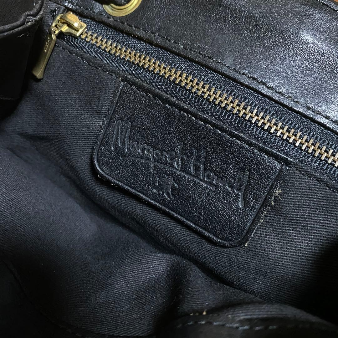 Margaret Howell Leather Rucksack Backpack Black Old Reuse Condition