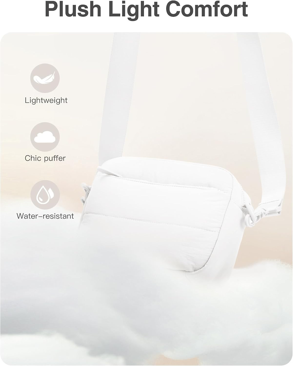 Crossbody Bags for Women Small Puffy Shoulder Handbag Travel Cross Body Purse wi