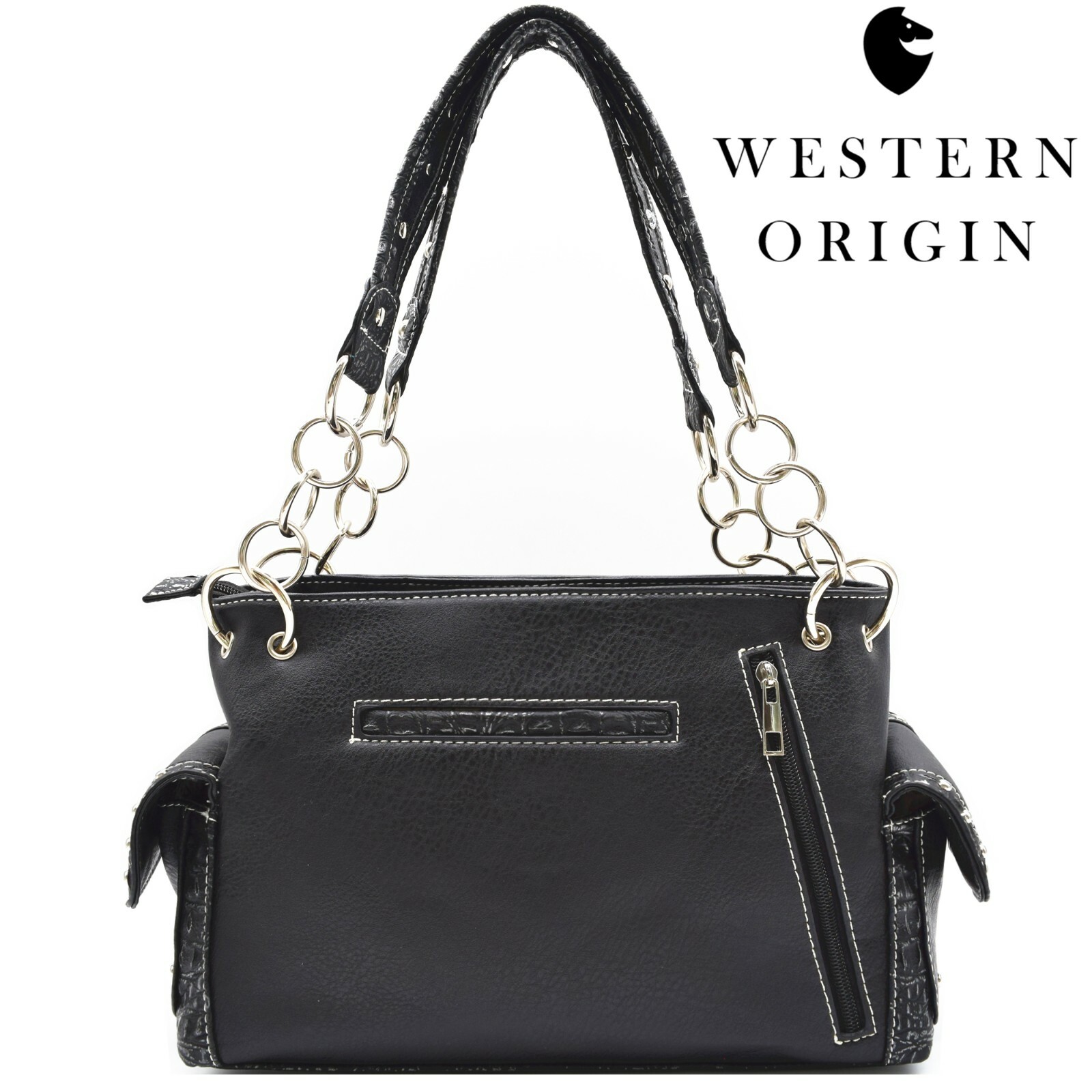 Punk Gothic Skull Crossbone Goth Purse Women Shoulder Bag Crossbody Wallet Black