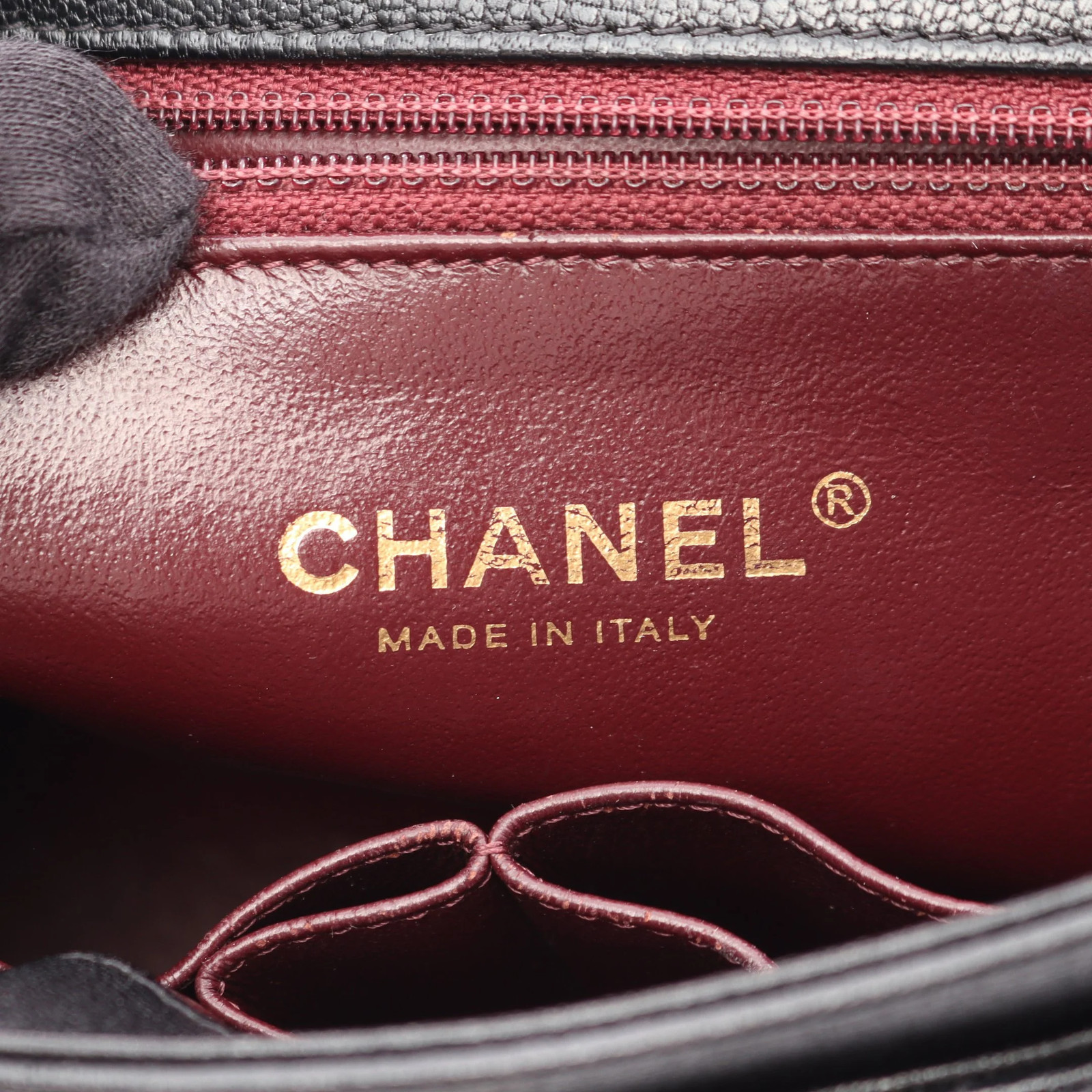 Chanel Chain Shoulder Coco Mark Shoulder Bag Black Leather #RCB7940