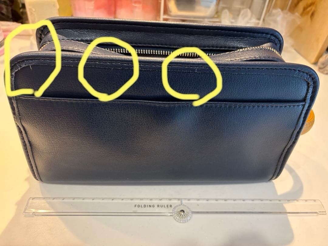 CASTELBAJAC Second Bag Leather Navy Authentic From Japan