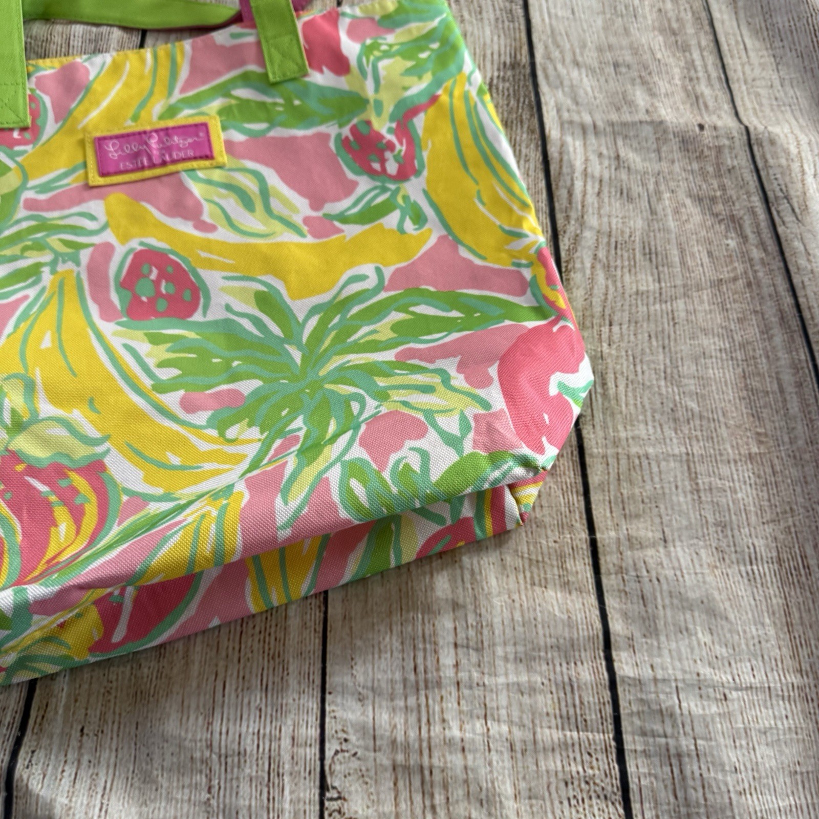 Estée Lauder Lilly Pulitzer Multicolor Fruit Print Summer Beach Tote Bag Large