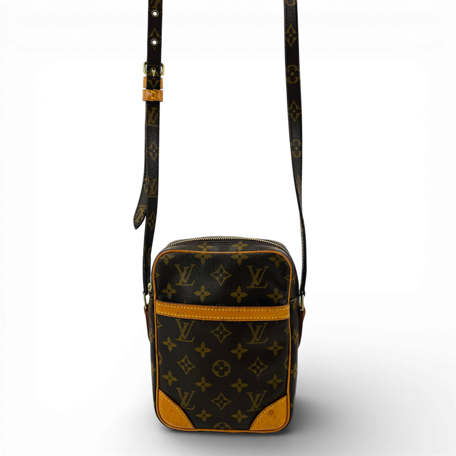 LOUIS VUITTON Danube PM Monogram Canvas Brown Crossbody Shoulder Bag M45266