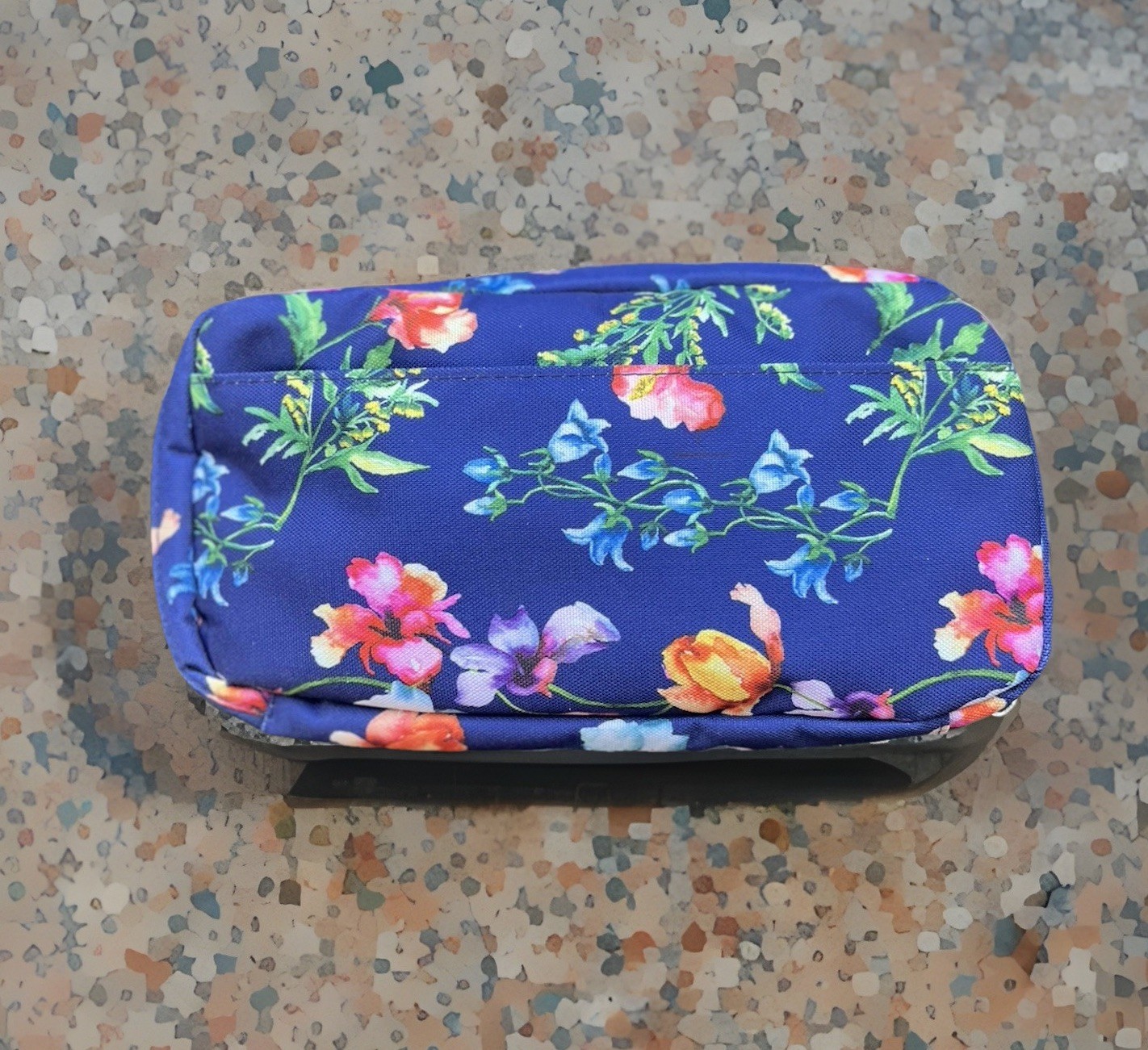 JanSport Blue Floral Pixel Pouch or Make-up Accessory Organizer