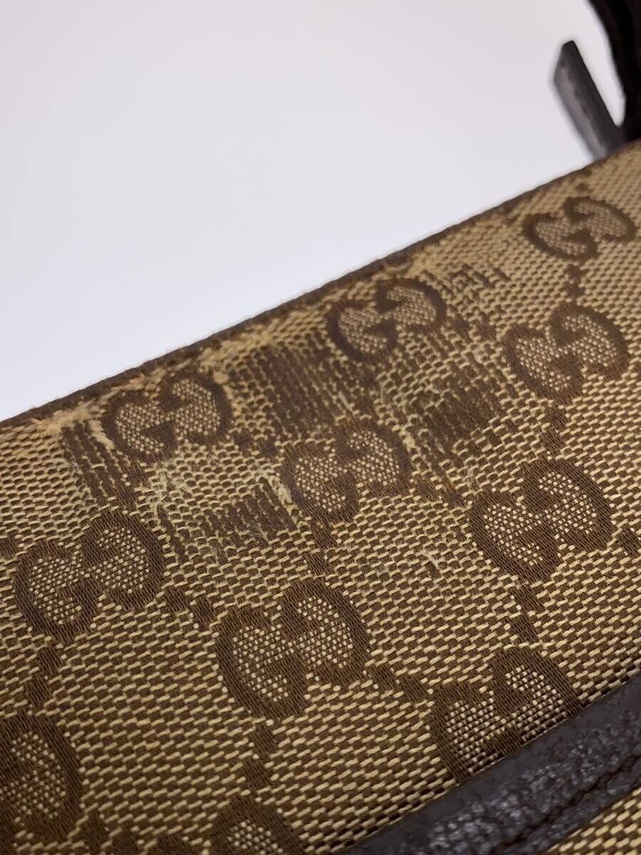 Gucci GG Canvas Shoulder Bag Brown Monogram Women Authentic 122793 26cm