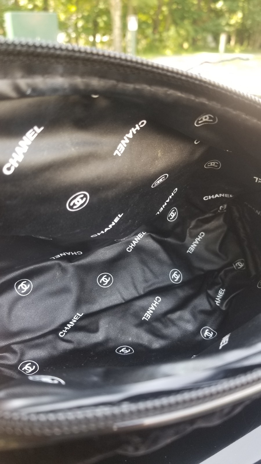Chanel Parfums Black Velvet Cosmetic Bag