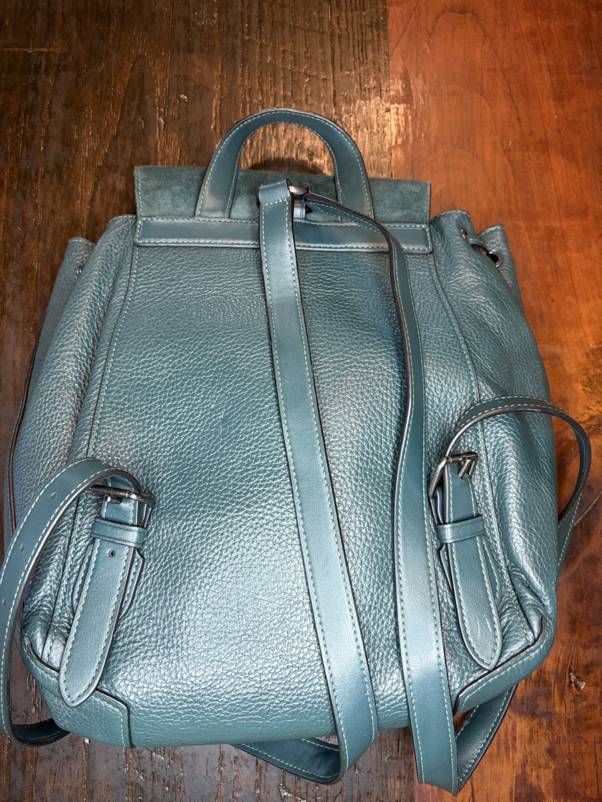 Authentic Coach Kleo Mixed Material Backpack Forest Green C7253 Unisex Bag Tote