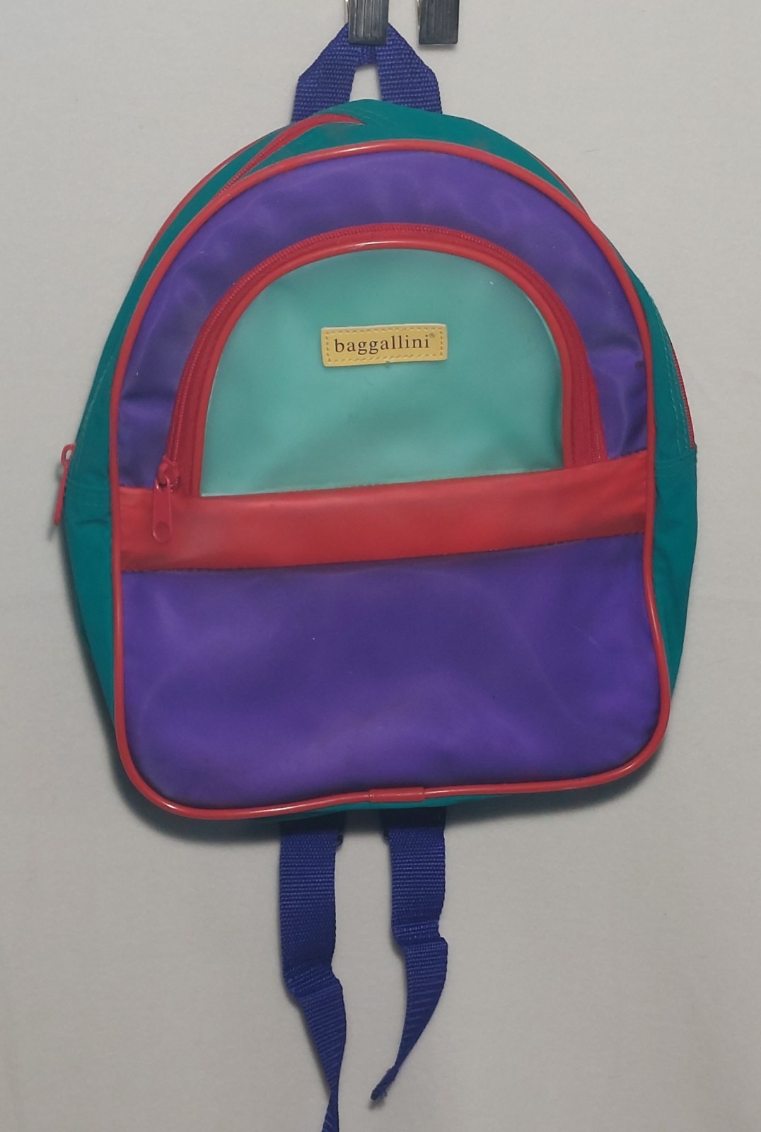 Baggallini All Day Backpack Multicolor Nylon Water Resist Lightweight 90s 11x9x2