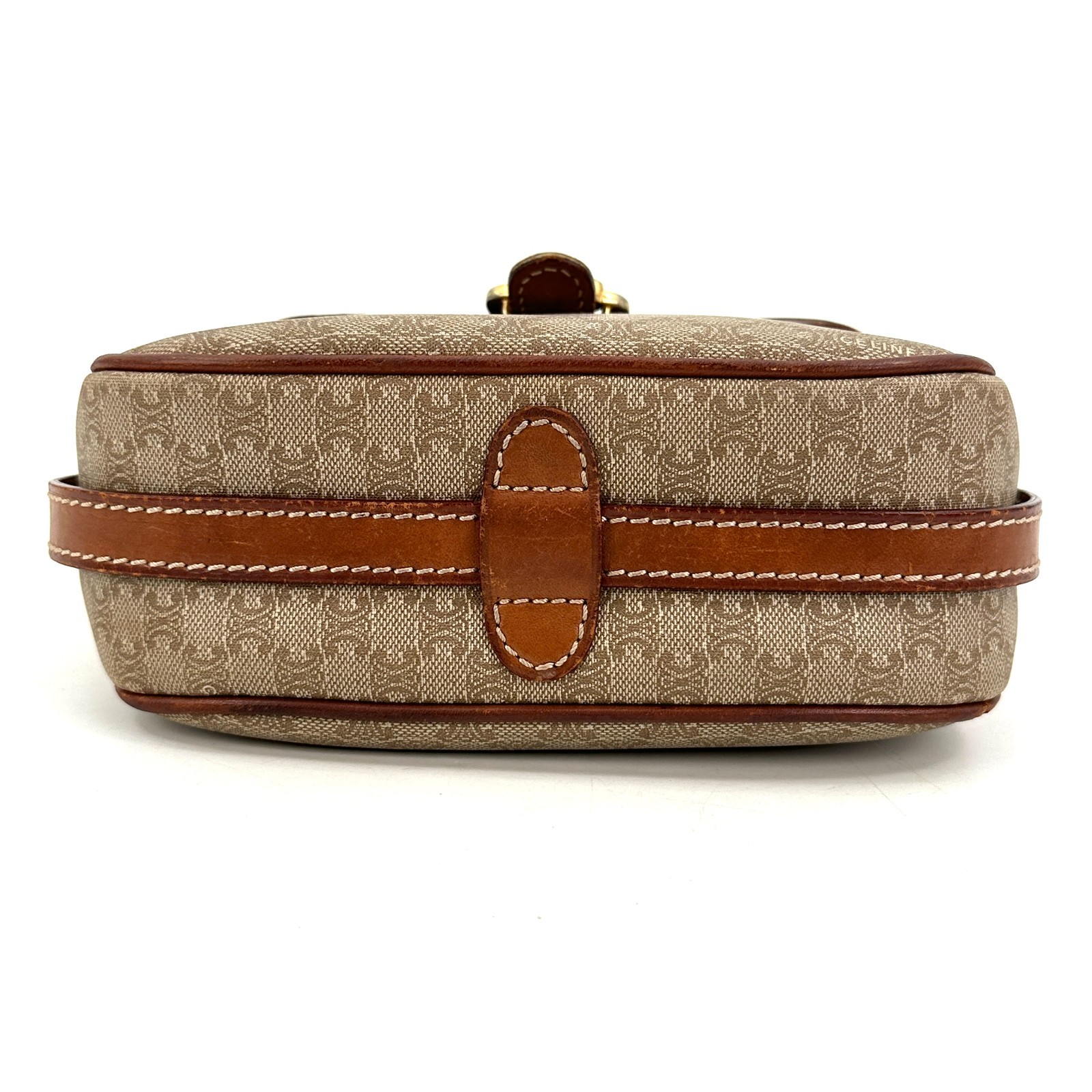 Auth CELINE Shoulder Crossbody Bag Macadam PVC Leather Beige Brown _0142