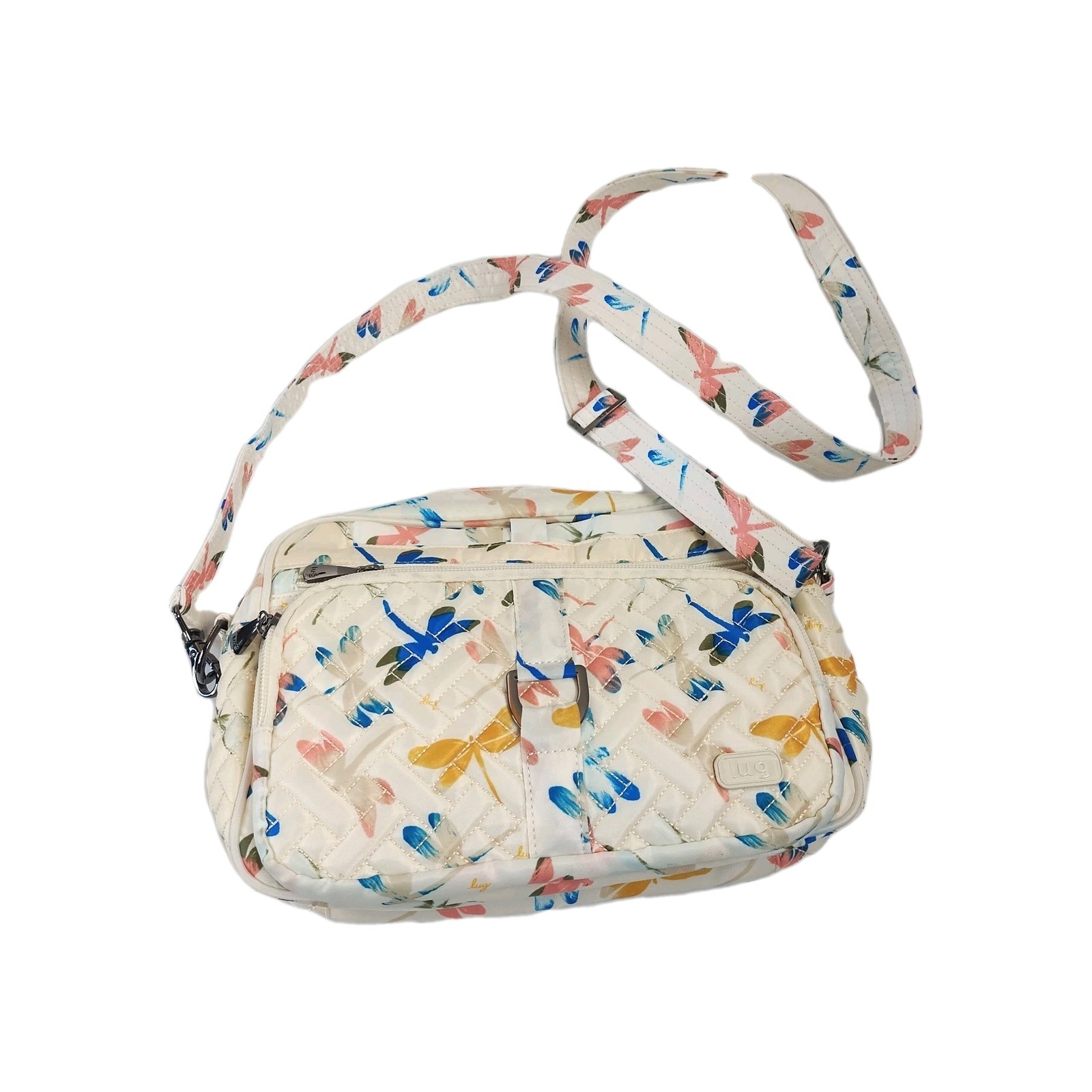LUG Camper Crossbody Bag DragonFly White Adjustable Strap Pockets – NWOT