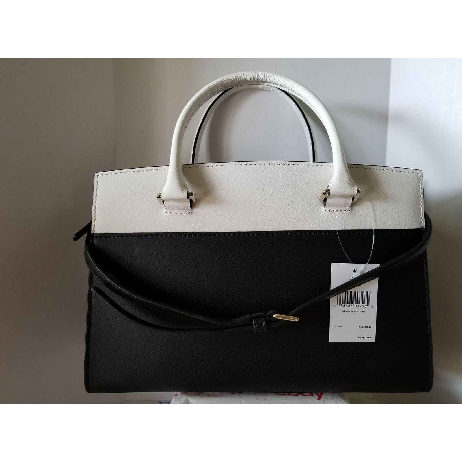 Kate Spade Grove Street Caley Leather Satchel – Black/Cemn
