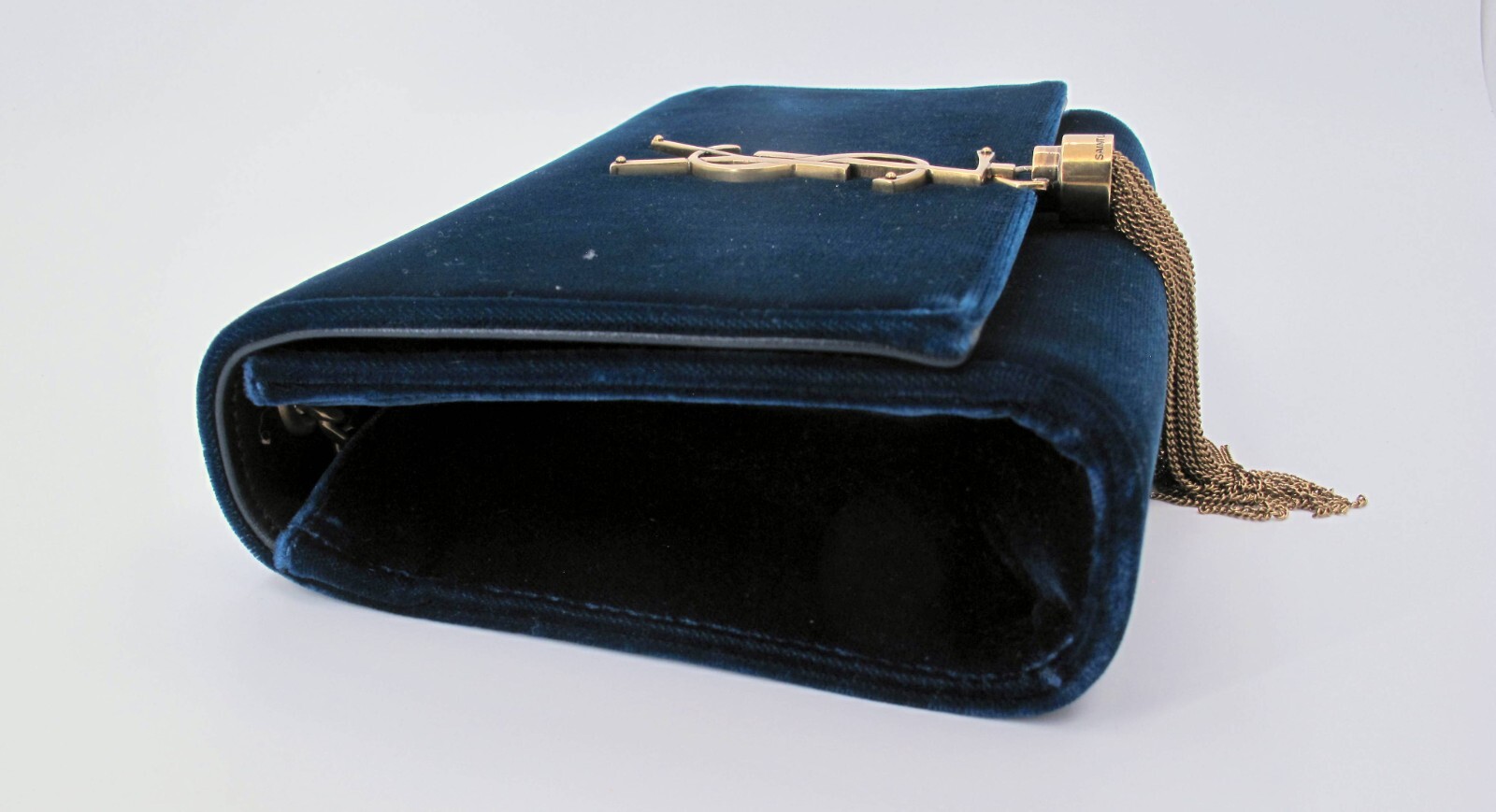 Original YVES SAINT LAURENT KATE Suede Blue Shoulder Ladies Handbag “YRT”*****