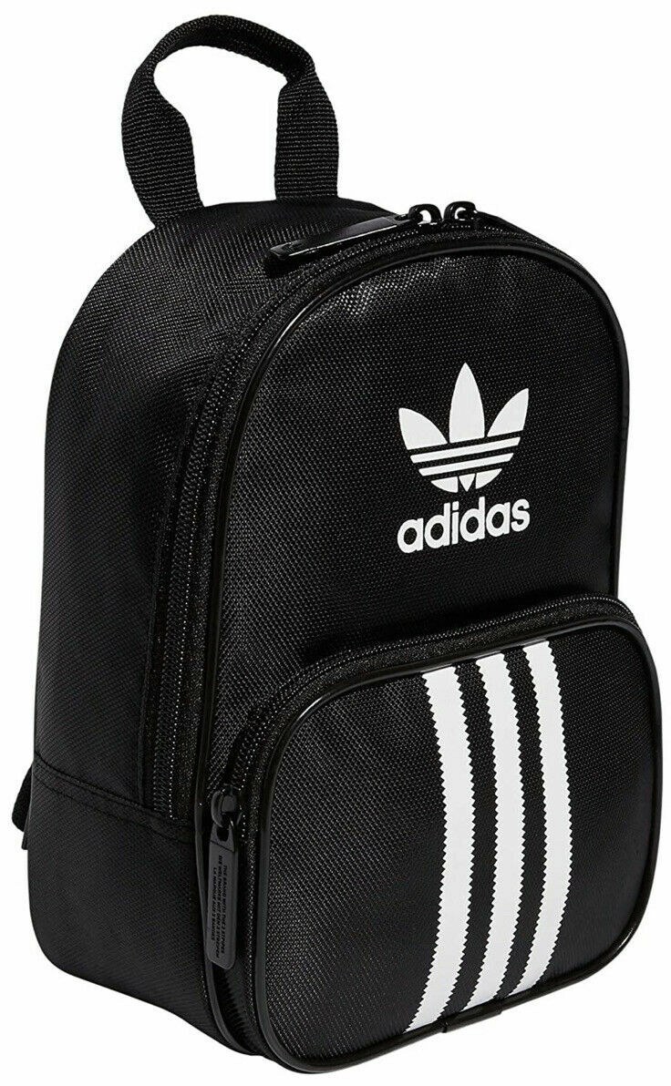 Adidas TREFOIL BLACK 3 Stripes MINI Backpack Travel Bag 9.5”H x7”W x 4″D NEW