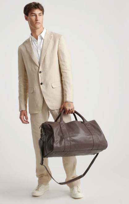 NWT QUINCE NAPPA LEATHER DUFFLE TRAVEL DUFFEL BAG TRAVEL CARRYON MSRP $208