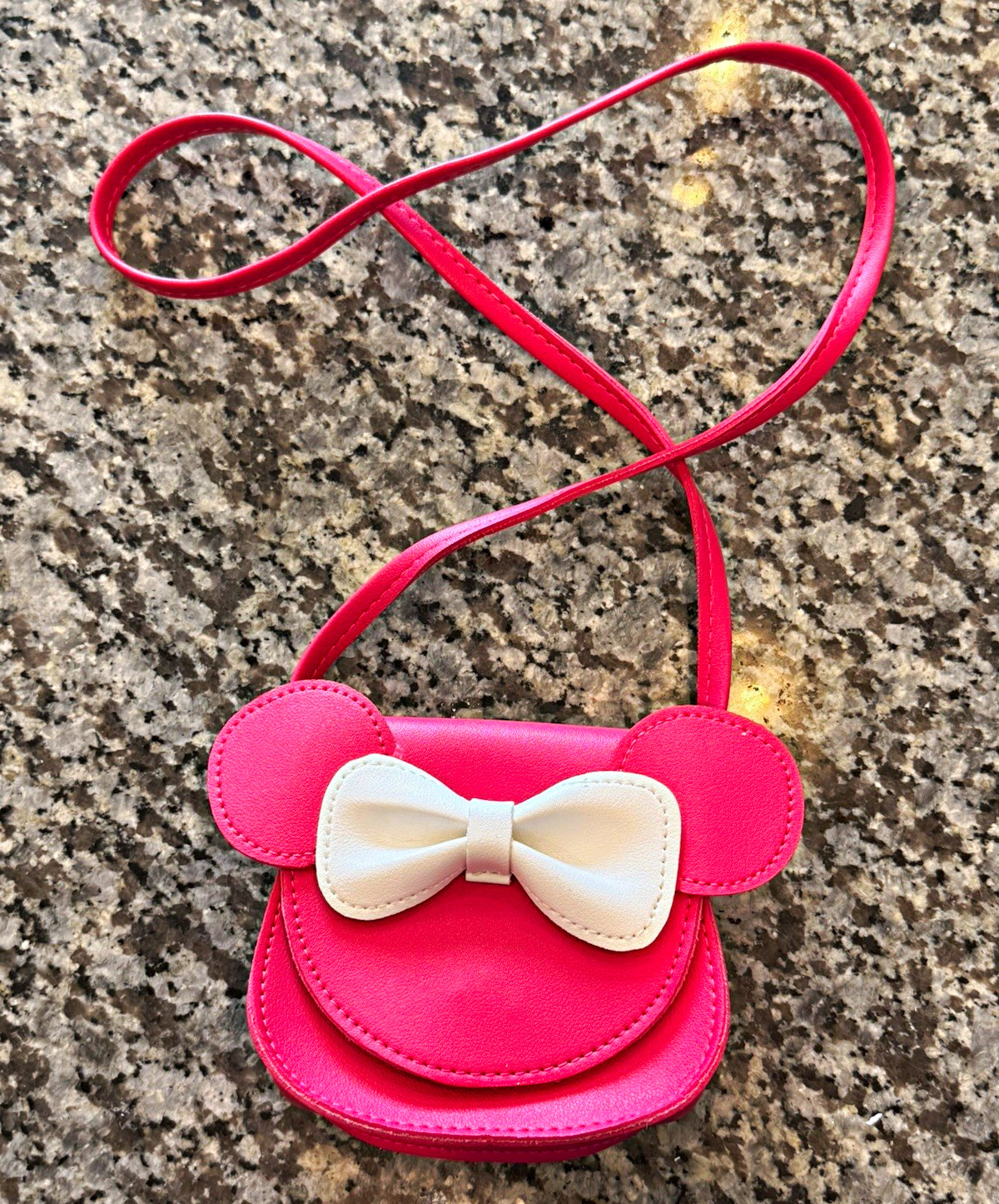 Womens Pink White Solid Crossbody Bag Bow Accent Magnetic Closure Gold HW