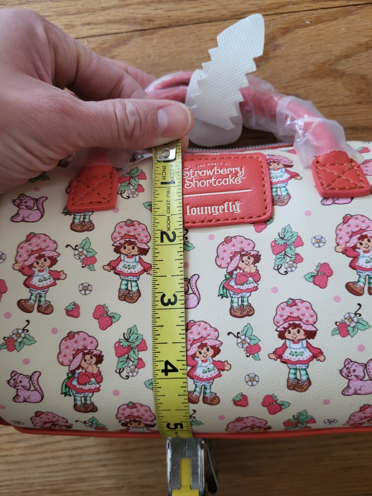Loungefly Strawberry Shortcake & Custard the Cat Barrel Crossbody Purse Bag