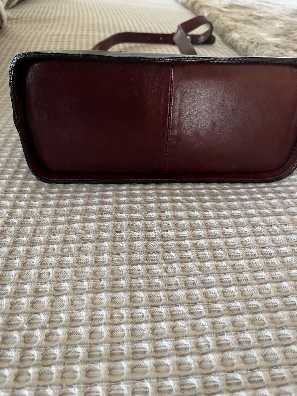 Rich Brown Burgundy, Leather Shoulder Bag Diamincci