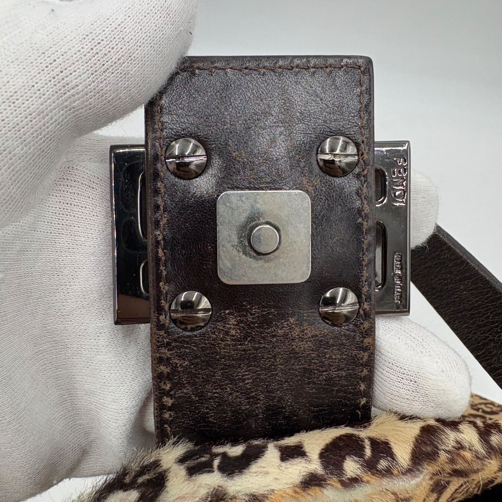 Auth FENDI Mamma Bucket Pony Hair Shoulder Bag 8BR400 2Y9657