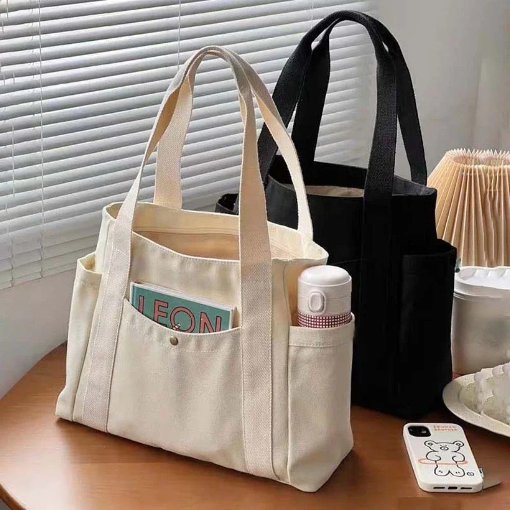 Stylish Large Canvas Tote Bag for Work, College & Daily Use – Women’s Shoulder