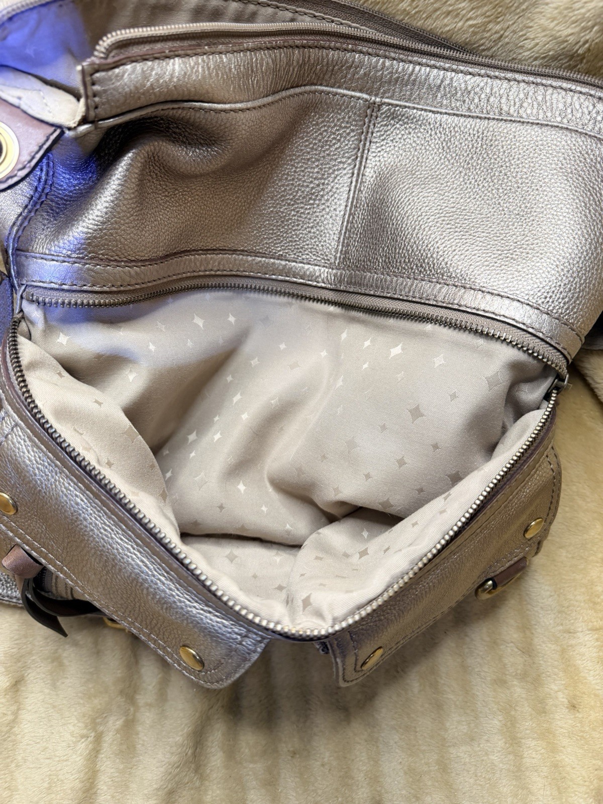 Fossil Morgan Crossbody Bag Purse Metallic Bronze Gold