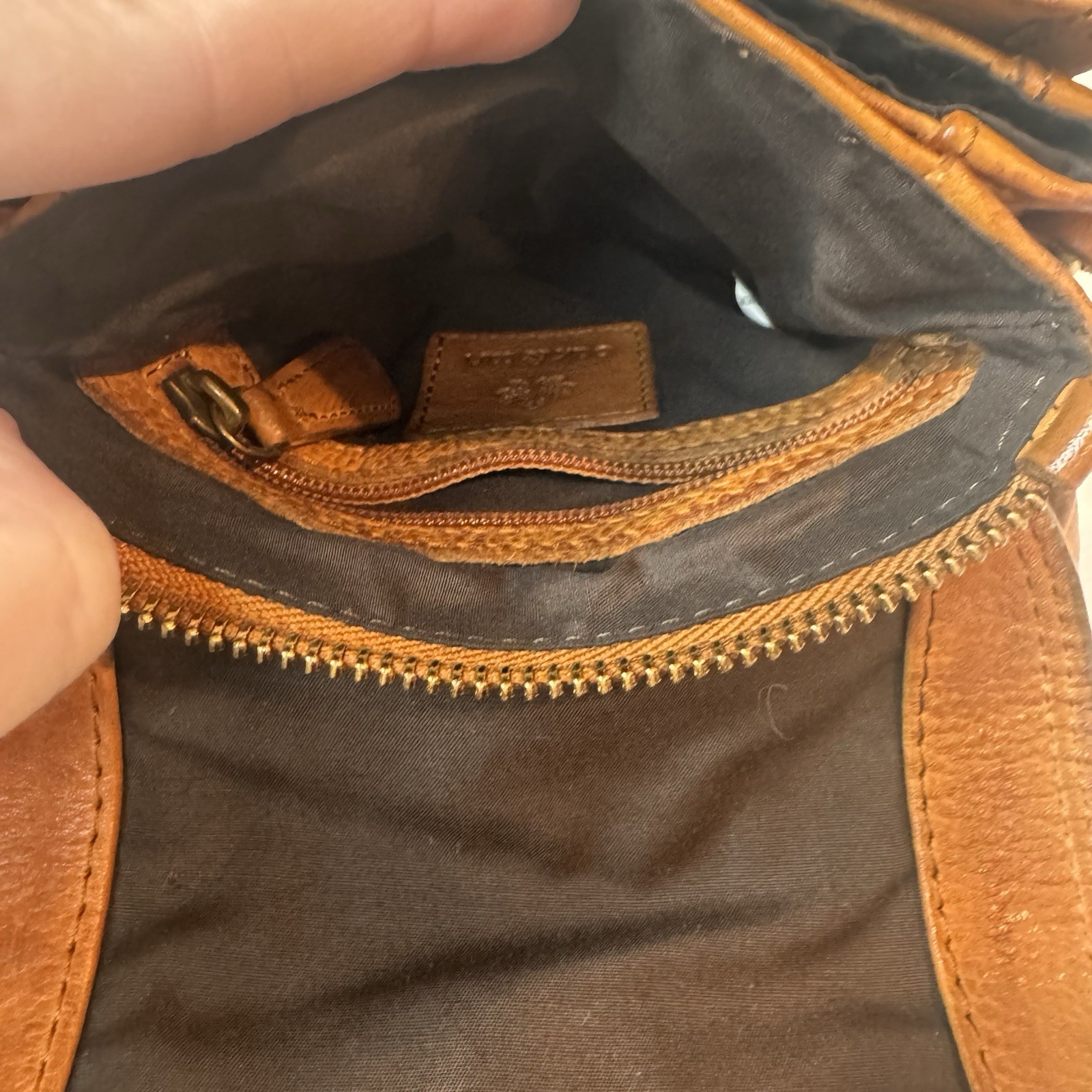 Oak & Tan Super Soft Brown Leather Crossbody Bag Small Phone Purse Wallet