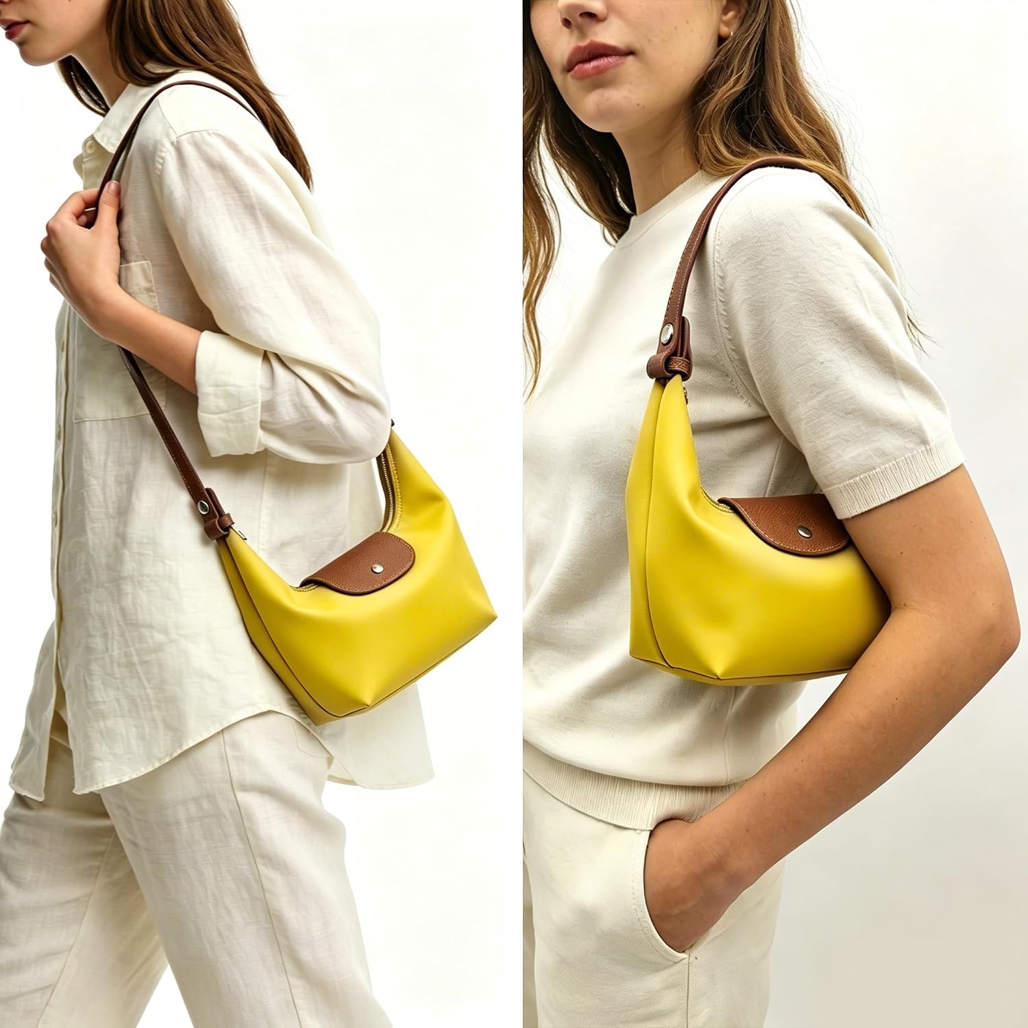 Convertible Women Underarm Bag Shoulder Purses with 2 Straps, Dumpling Design