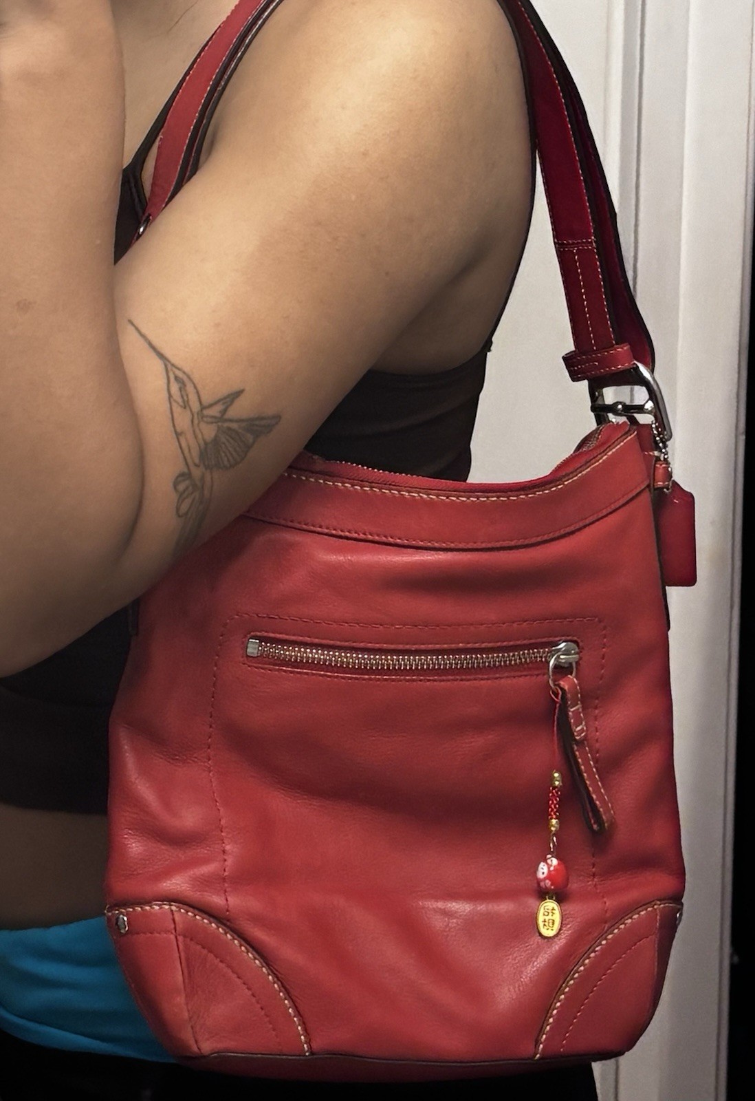 Vintage Red soho leather coach purse