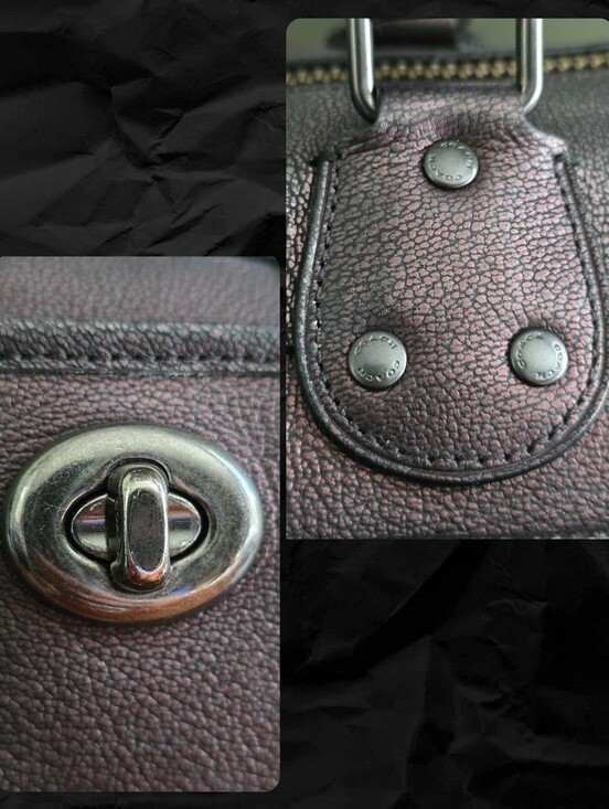 Coach Rhyder 33739 Metallic Two Tone Oxblood Leather Satchel Crossbody Bag Y2K