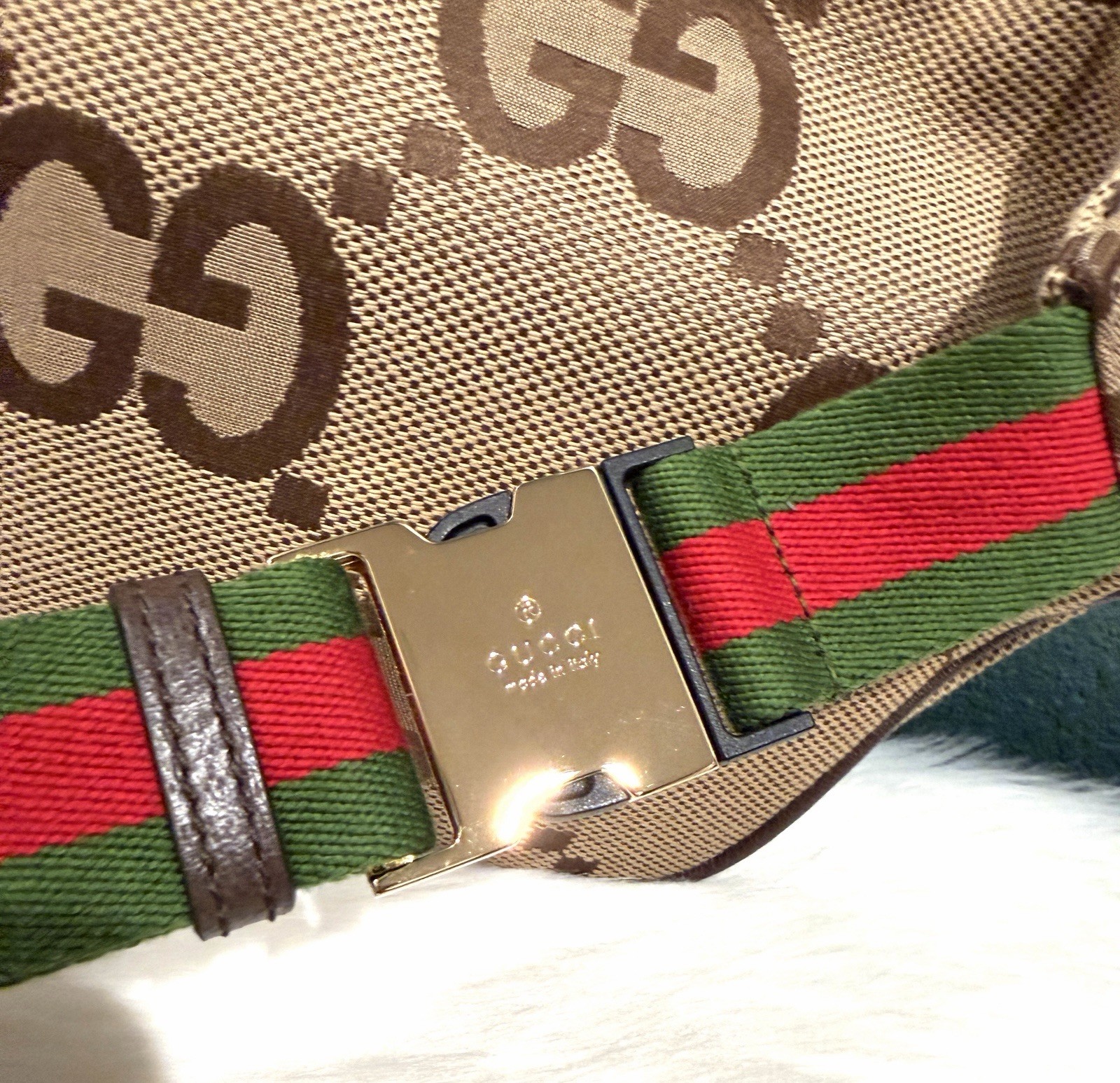 NEW Gucci Jumbo GG Monogram Belt Bag