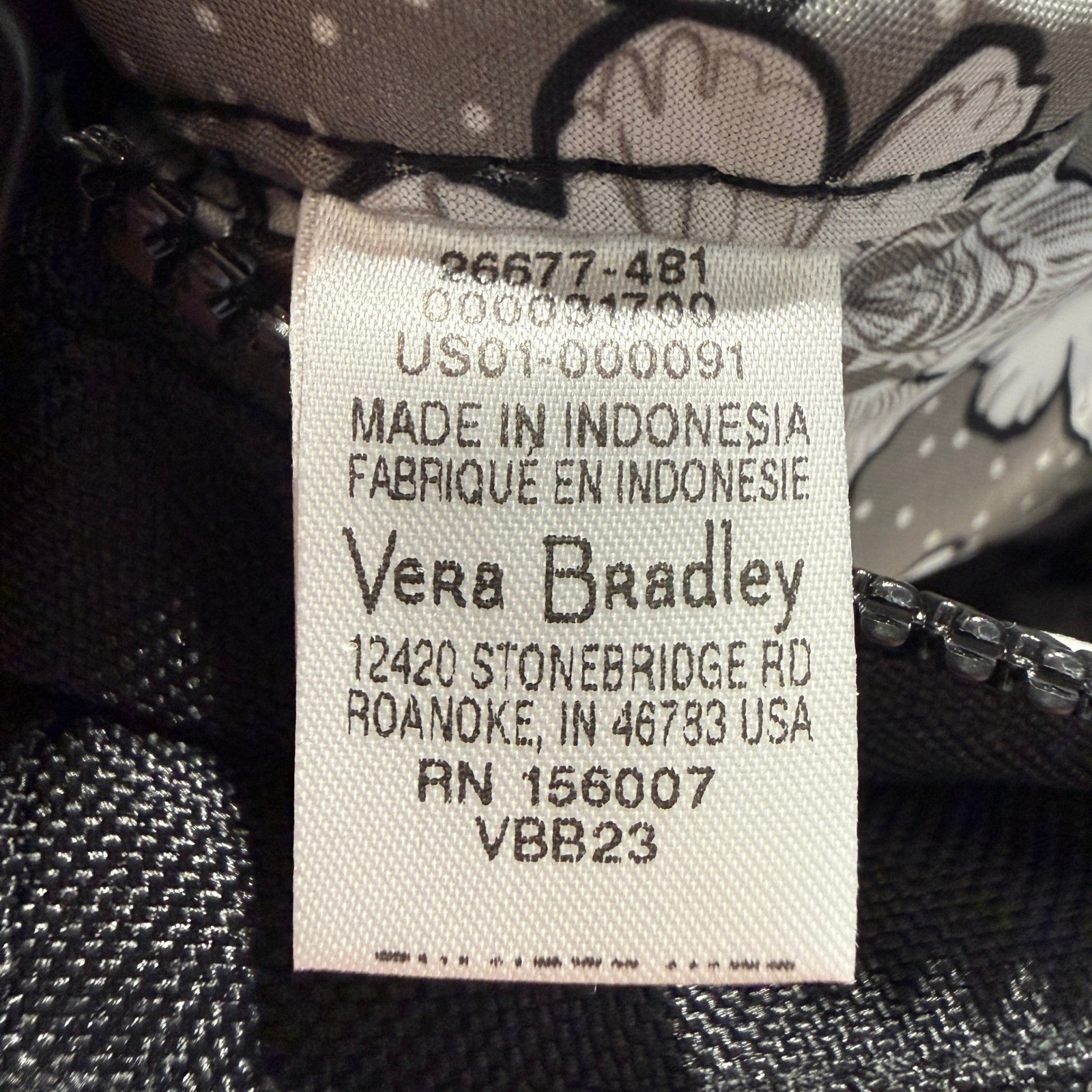 Vera Bradley Mini Sling Backpack Black ReActive Crossbody Minimalist 26677-481