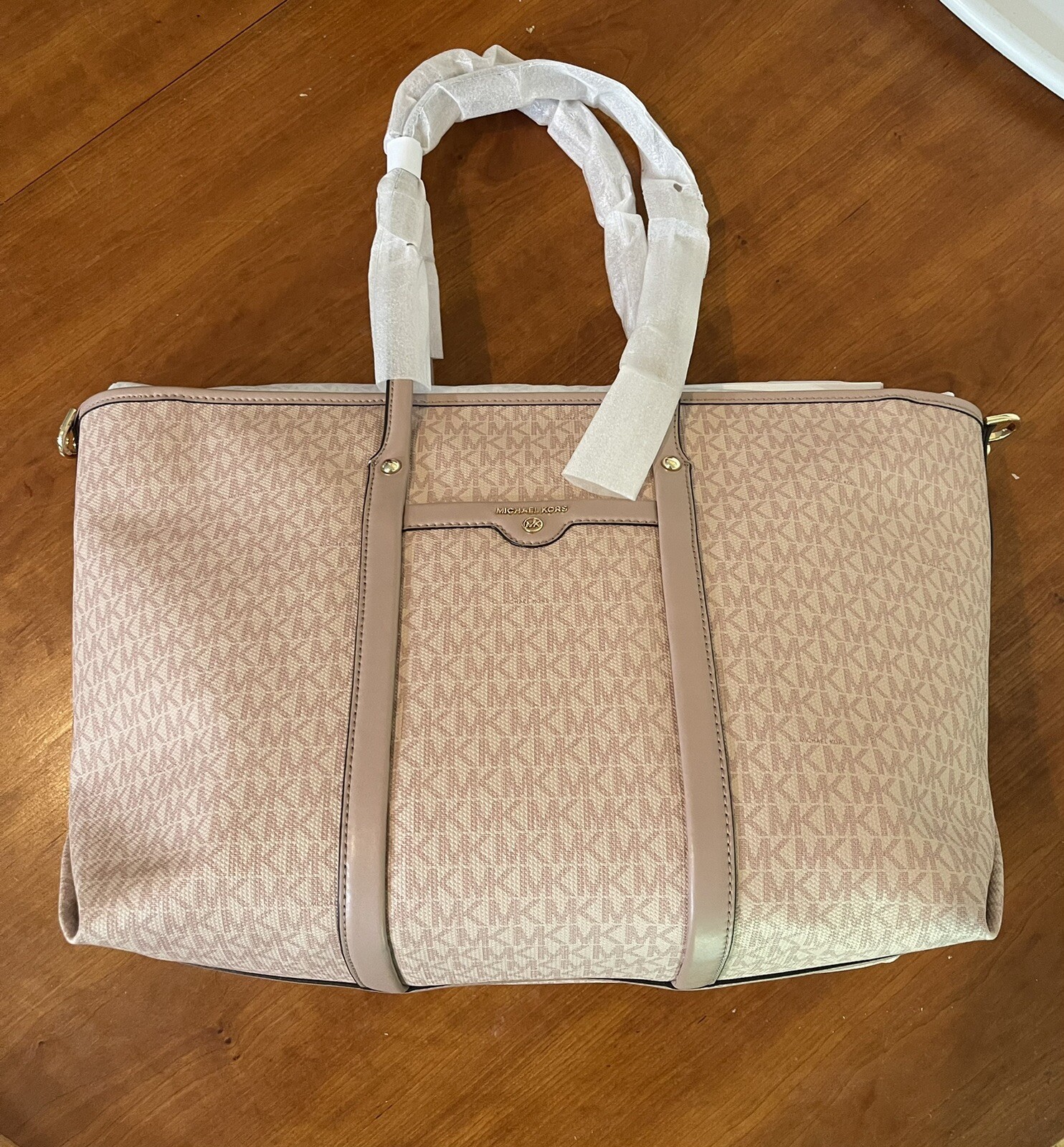 MICHAEL KORS Beck 30T0GKNT3B Women’s PVC Tote Bag Pink NEW IN ORIGINAL PACKAGING