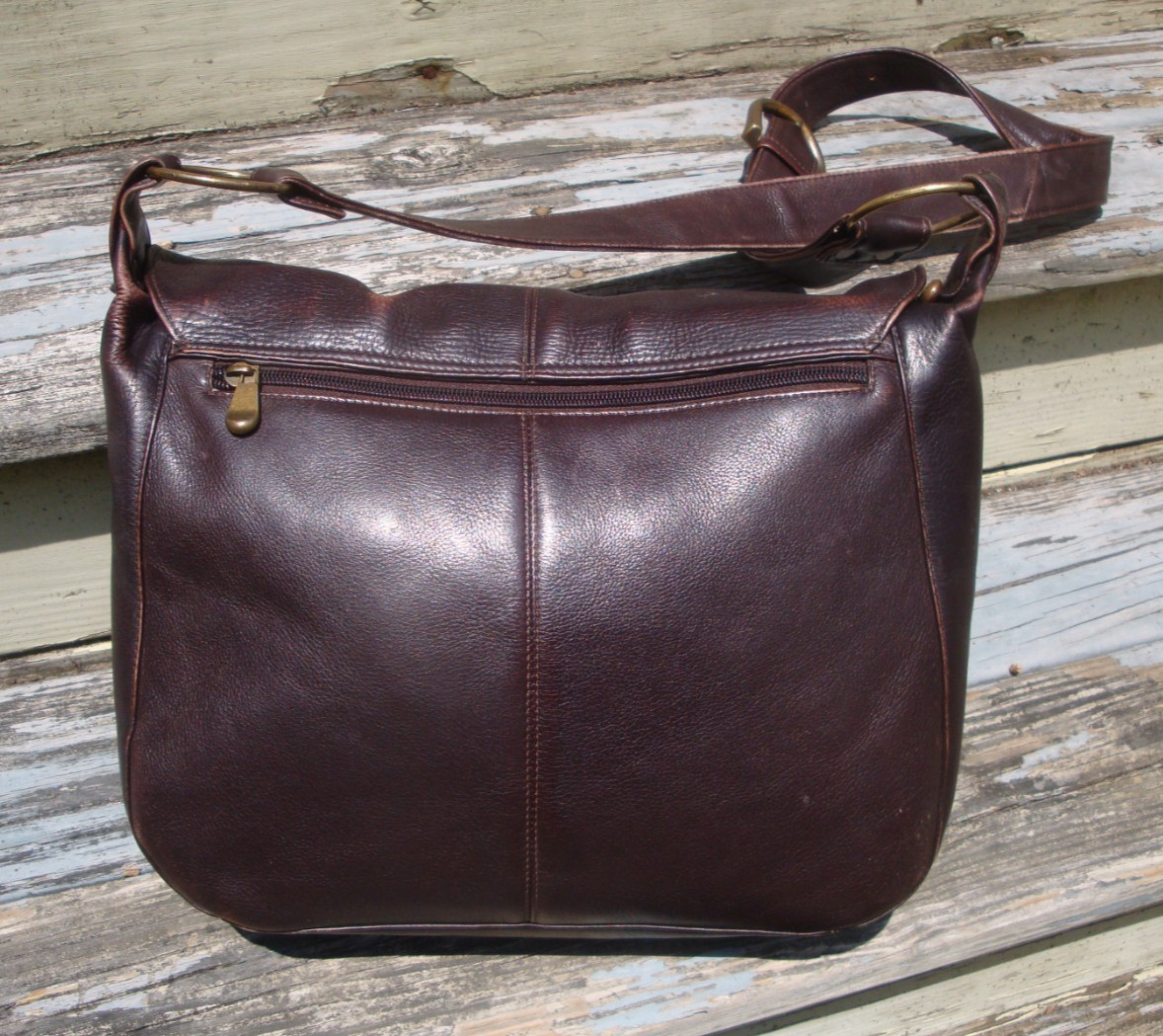COLOMBIAN LEATHER Chestnut Brown Large Shoulderbag Tote Boho Hobo Messenger Bag
