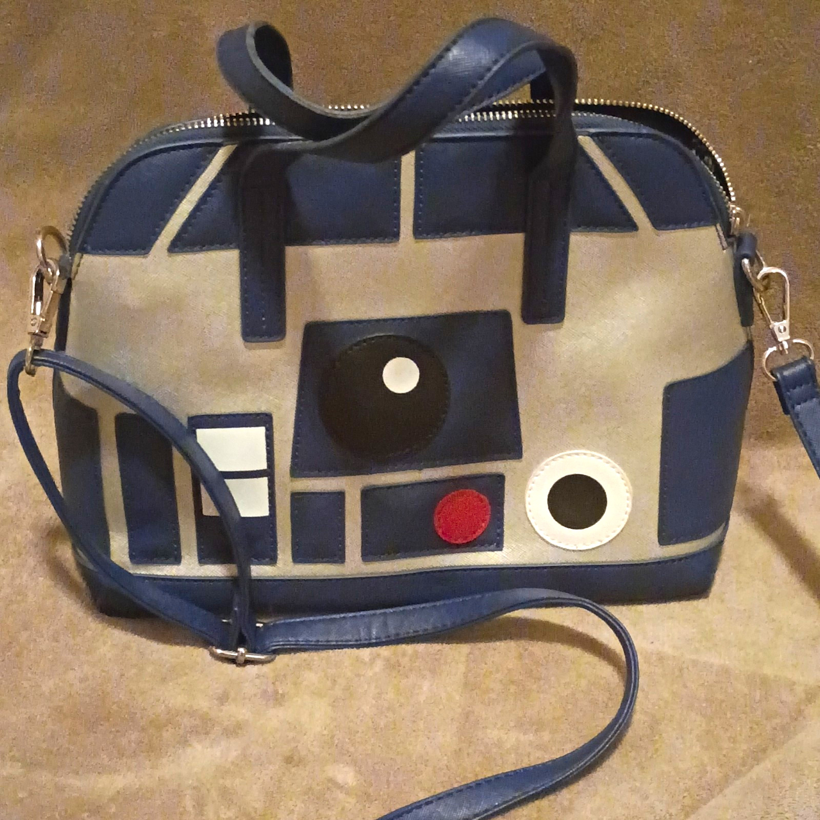 Star Wars R2-D2 Loungefly Satchel Top Handle Crossbody Zip Bag