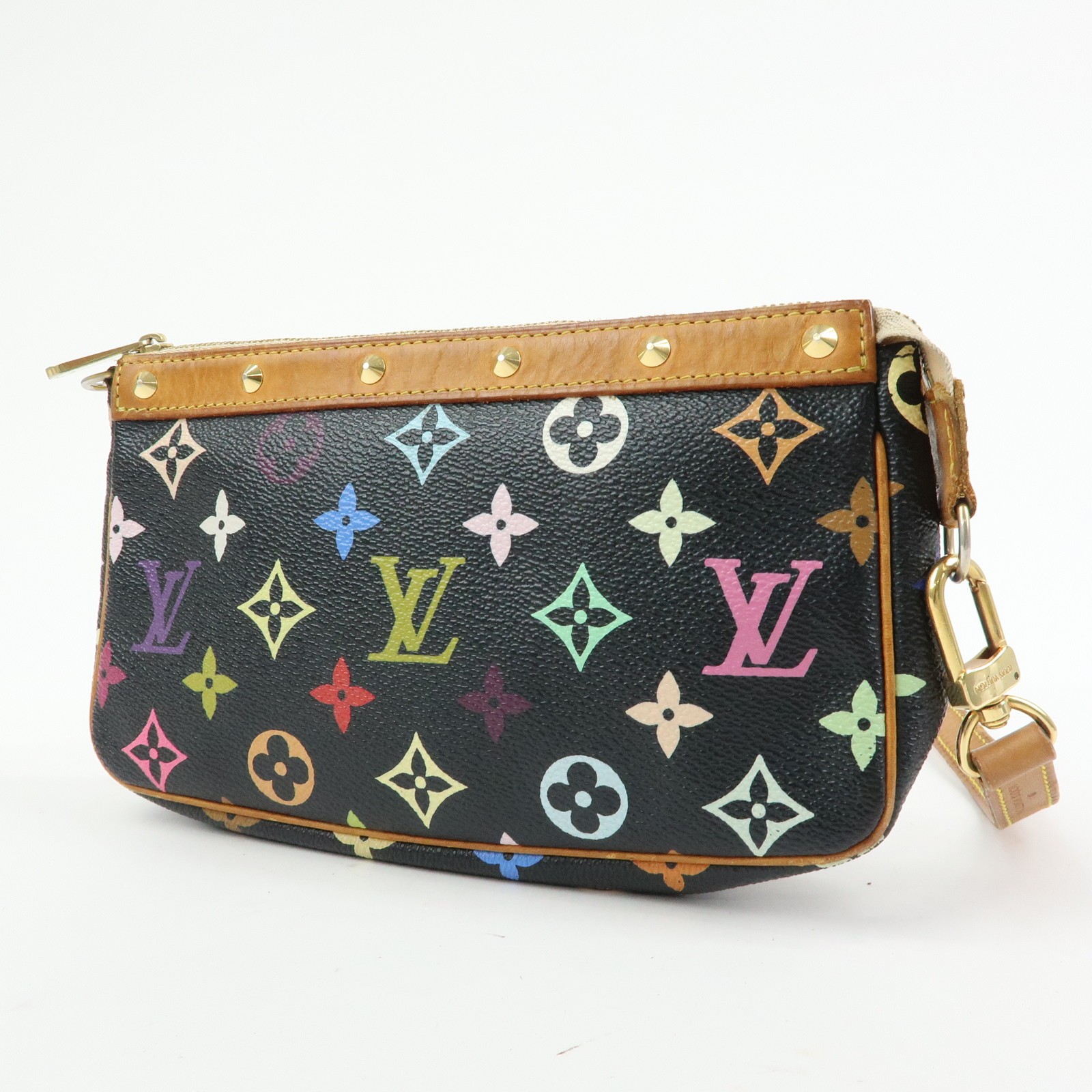 Louis Vuitton Monogram Multicolor Pochette Accessoires Noir M92648 Auth Used F/S