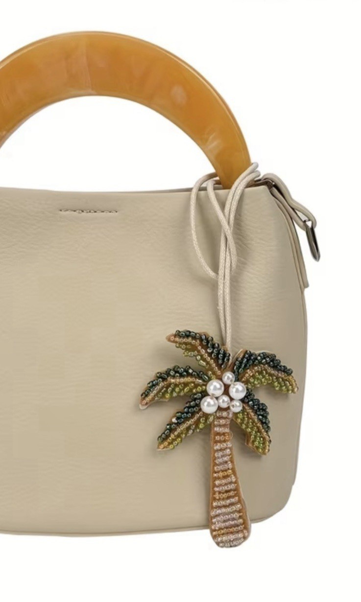 Bogg Bag Charm Rubber Beach Bag Palm Tree Charm Purse Charm 3.3 X 3.9 Inches