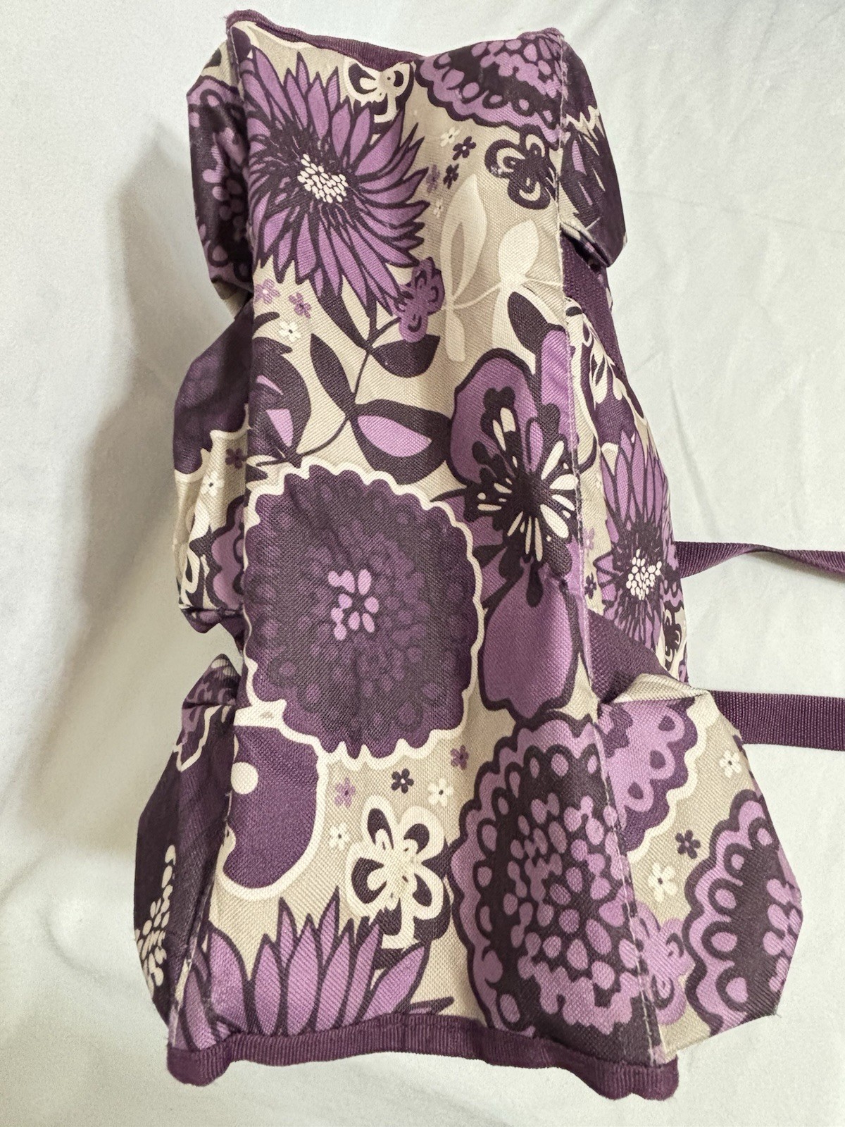 Thirty One Organizing Utility Tote 15 x 10 x 6 Pockets Plum Awesome Blossom