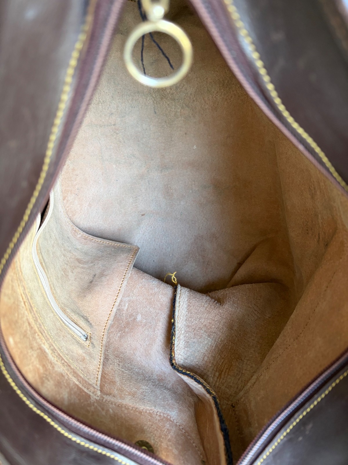 Cotton Twill Striped Bag with leather trim by Spanish saddle maker Sayra