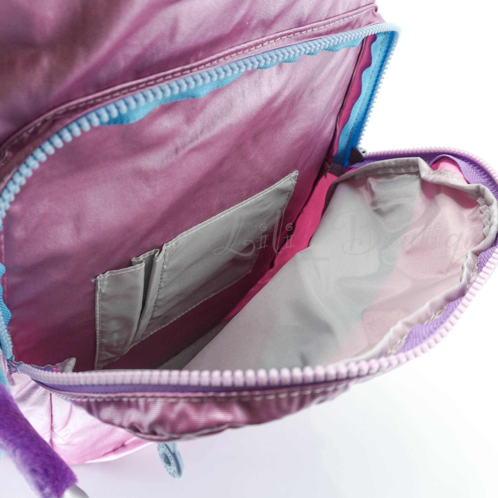 Kipling Seoul Laptop Travel Backpack Polyamide KI1871 Rainbow Pop Pink Metallic