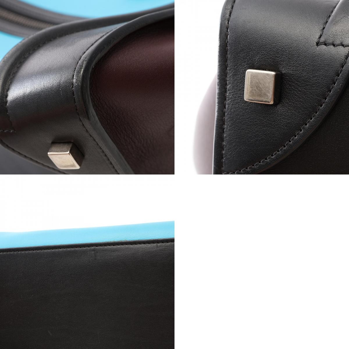 CELINE Luggage mini shopper Handbag leather Black Blue Brown Used Women