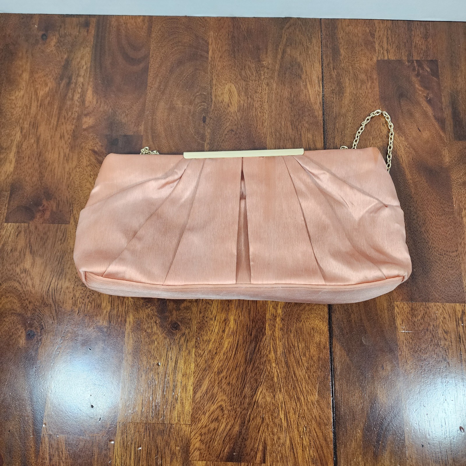 CHARMING TAILOR Clutch Evening Bag Elegant Pleated Satin Formal Blush Pink