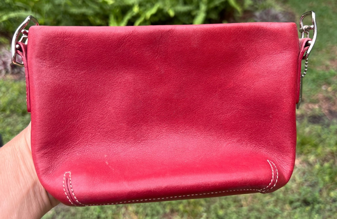 Vintage Coach Authentic Bag Legacy Red Leather Demi Mini Small Missing Strap Y2K