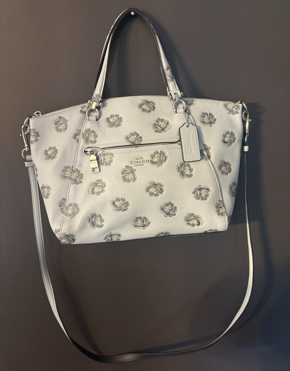 Coach Prairie Satchel-Top Handle Bag Zip w/ Detachable Crossbody Strap. Blue